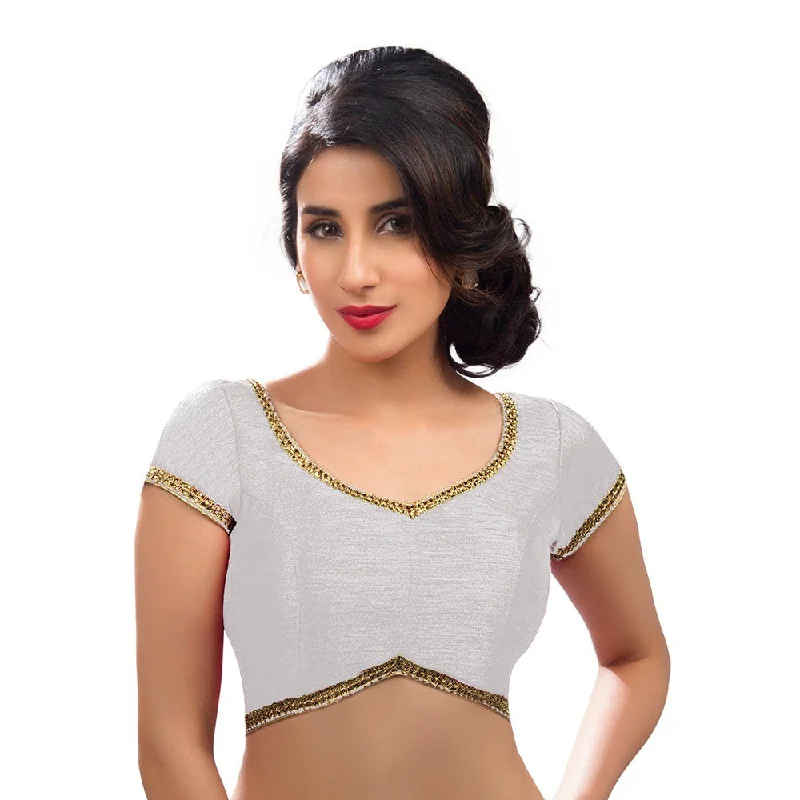Value Deals Designer Indian Traditional White Sweetheart-Neck Saree Blouse Choli (CO-203-White) Value Deals Designer Indian Traditional White Sweetheart-Neck Saree Blouse Choli (CO-203-White)