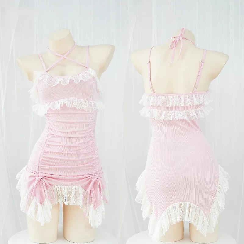 Limited Stock Pink Lace Ruffle Dress