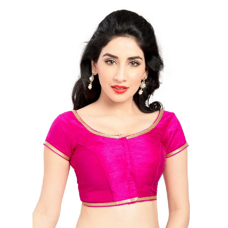 Stock Up and Save Designer Indian Traditional Pink Brocade Silk Padded Half Sleeves Saree Blouse Choli (Co-193Sl) Stock Up and Save Designer Indian Traditional Pink Brocade Silk Padded Half Sleeves Saree Blouse Choli (Co-193Sl)