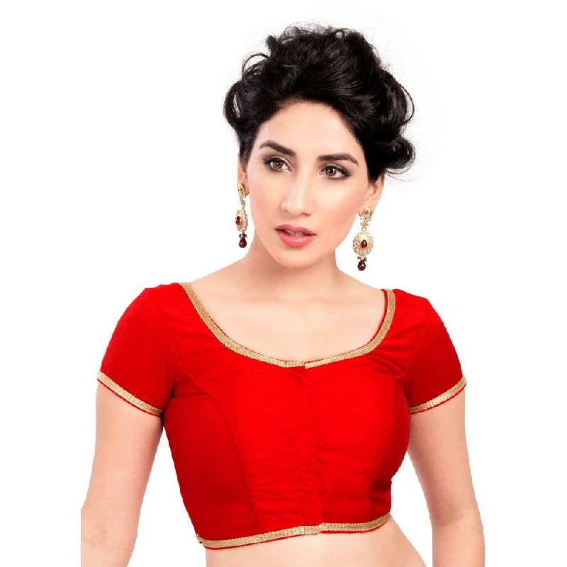 Special Buy Designer Indian Traditional Red Brocade Silk Padded Half Sleeves Saree Blouse Choli (Co-193Sl) Special Buy Designer Indian Traditional Red Brocade Silk Padded Half Sleeves Saree Blouse Choli (Co-193Sl)
