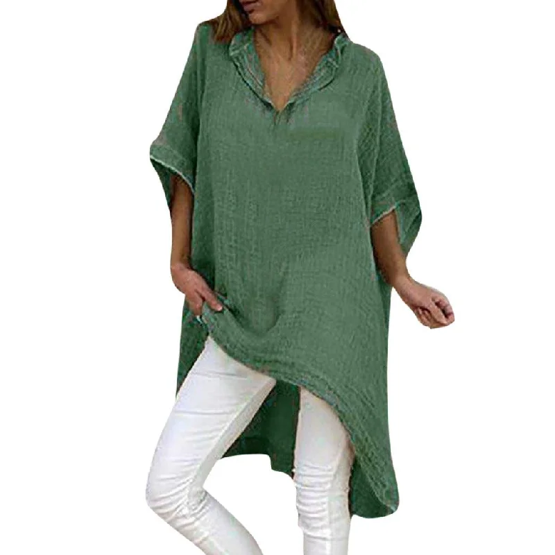 Price Cut Long cotton and linen shirt