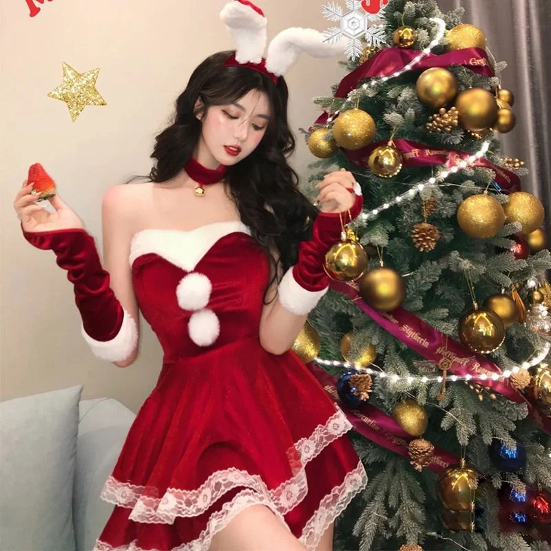 Deal of the Week Christmas Bow Ruffle lace Dress