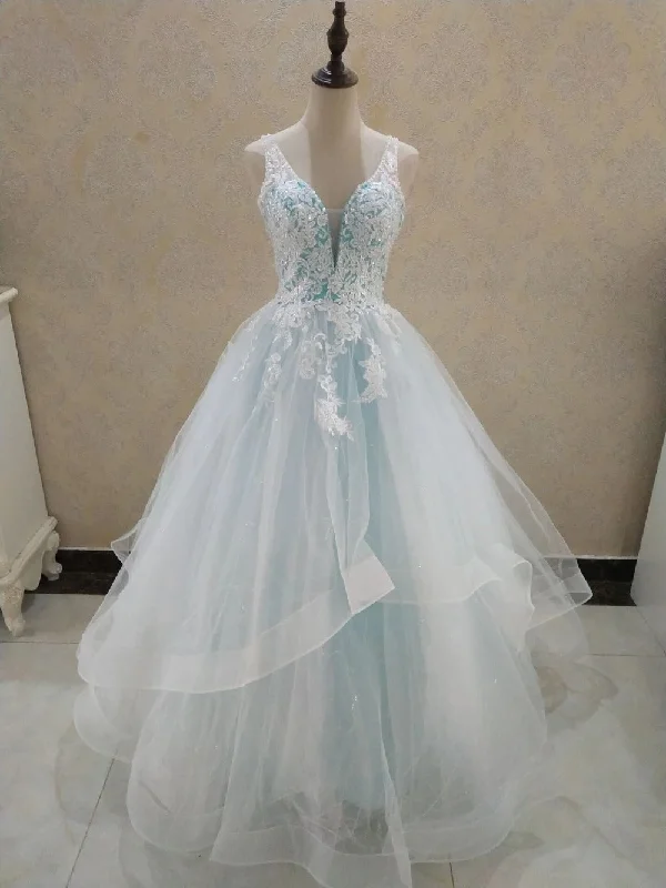 Deal Dash Women's Sleeveless Ruffled Organza Wedding Dresses