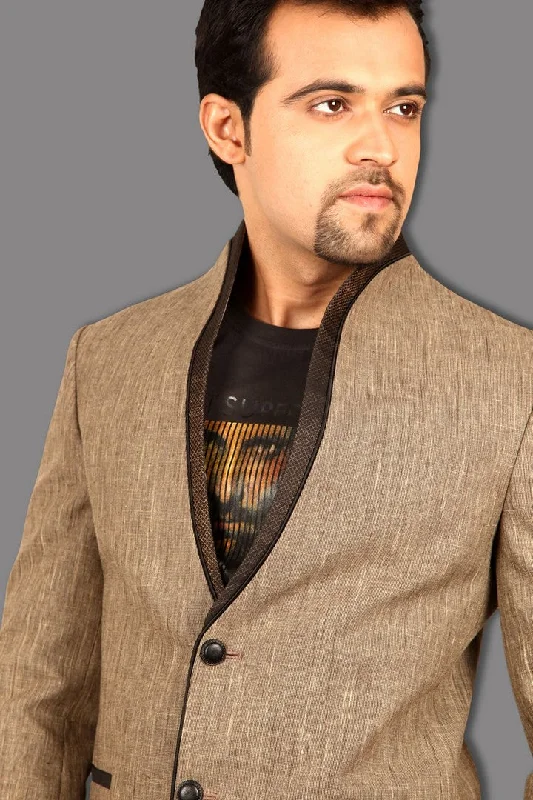 Epic Deals Beige High Neck Style Blazer For Men - BL5022SNT
