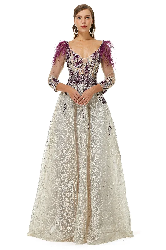 Friends and Family Sale A-Line V-Neck Lace Floor-Length Long Sleeve Open Back Beading Corset Prom Dresses outfit Friends and Family Sale A-Line V-Neck Lace Floor-Length Long Sleeve Open Back Beading Corset Prom Dresses outfit