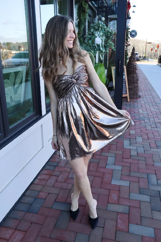 Daily Deals Gold Metallic Dress