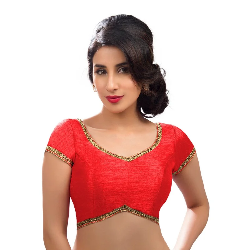 Can't Miss Designer Indian Traditional Light-Red Sweetheart-Neck Saree Blouse Choli (CO-203-Light-Red) Can't Miss Designer Indian Traditional Light-Red Sweetheart-Neck Saree Blouse Choli (CO-203-Light-Red)