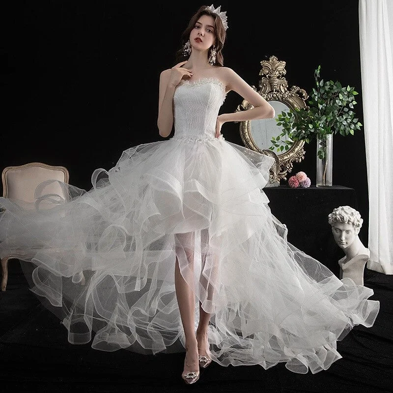 Markdowns Women's Strapless Wedding Dress With Train