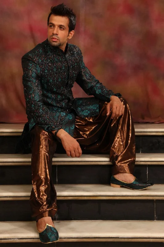 Special Price Trendy Rama Green Indian Wedding Indo-Western Sherwani for Men -BL1006 Special Price Trendy Rama Green Indian Wedding Indo-Western Sherwani for Men -BL1006