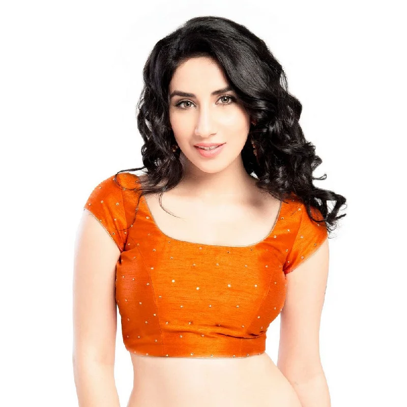 Price Reduction Lovely Stone Work Designer Indian Traditional Orange Round Neck Saree Blouse Choli (CO-202SL-Orange) Price Reduction Lovely Stone Work Designer Indian Traditional Orange Round Neck Saree Blouse Choli (CO-202SL-Orange)