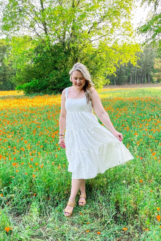 Limited Time Offer Keep A Secret Midi Dress, White