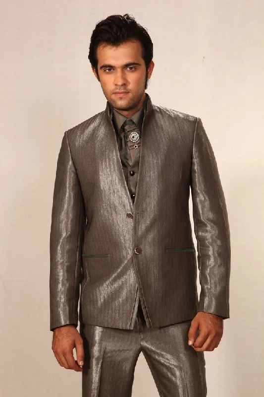 Doorbuster Deal Trendy V Neck Style Plantain Green Designer Wedding Suit- BL3004