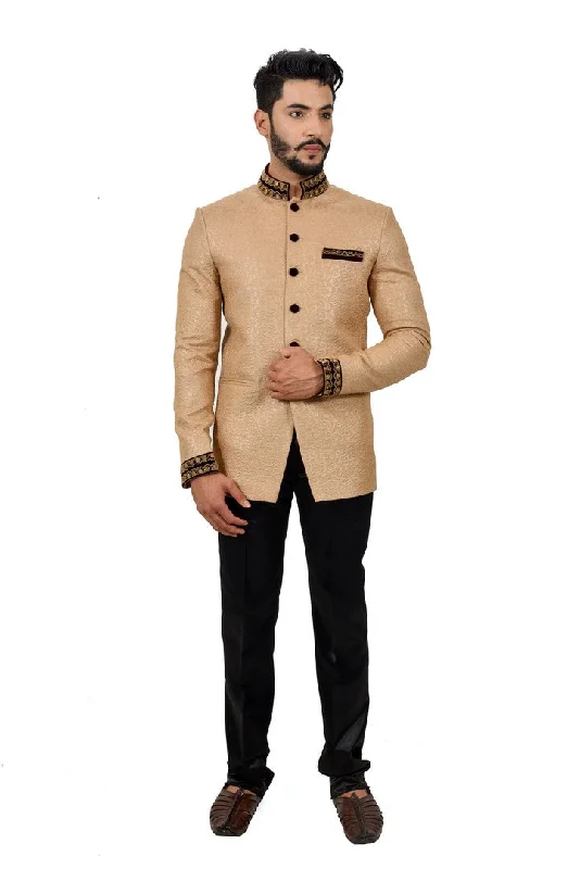 Midnight Madness Apricot And Black Wedding Color Jodhpuri Printed Indian Suit Set For Men - RK3068SNT Midnight Madness Apricot And Black Wedding Color Jodhpuri Printed Indian Suit Set For Men - RK3068SNT