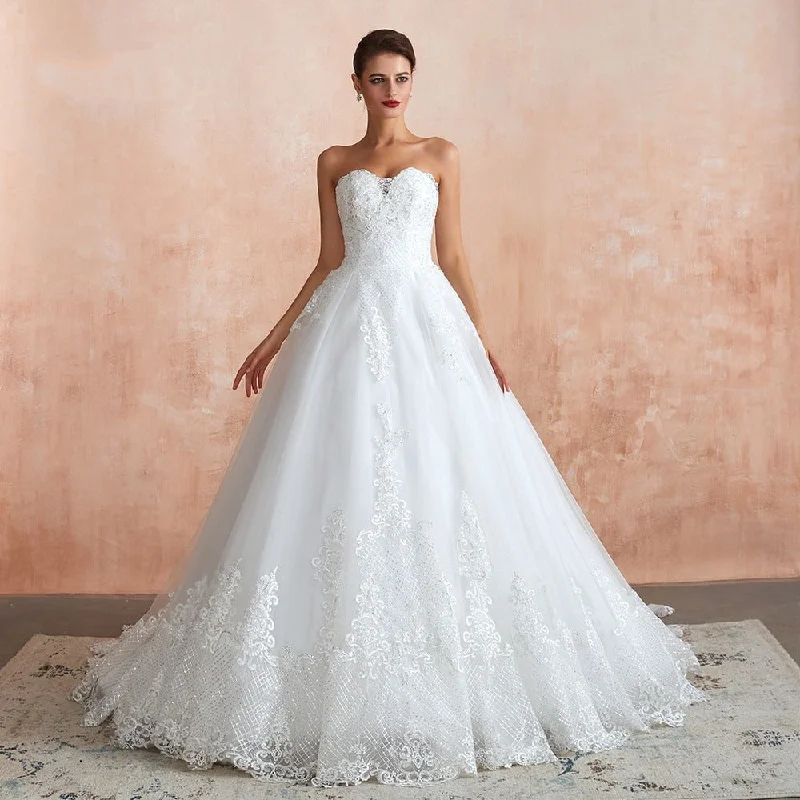 Flash Deals Women's Sparkle Lace Appliques Wedding Dress