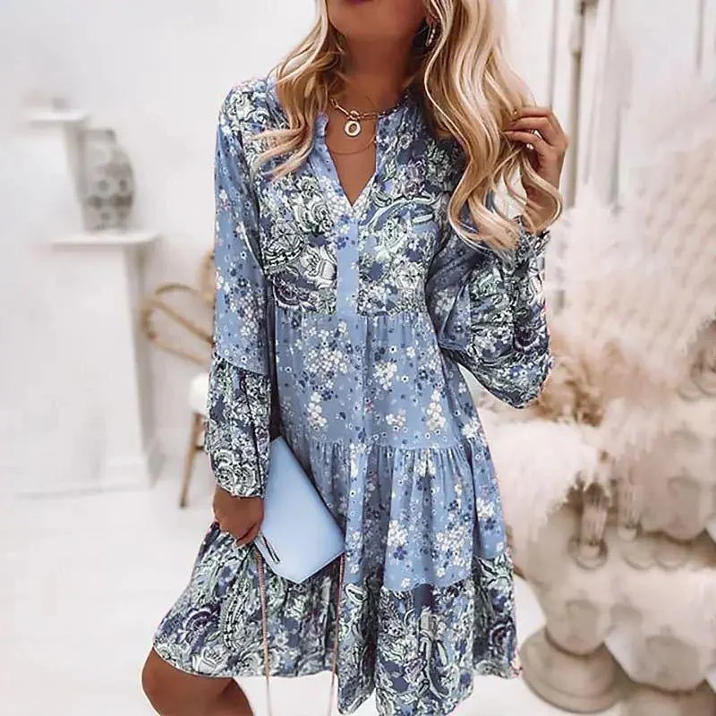 Instant Discount Spring And Summer New Women's Printed Splicing Skirt Hot Selling Layered Mini Dress Instant Discount Spring And Summer New Women's Printed Splicing Skirt Hot Selling Layered Mini Dress