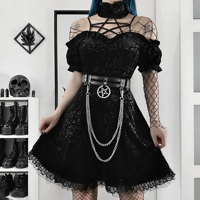 Grand Opening Sale "Elegant Dark Girl" Lace Mesh Dress