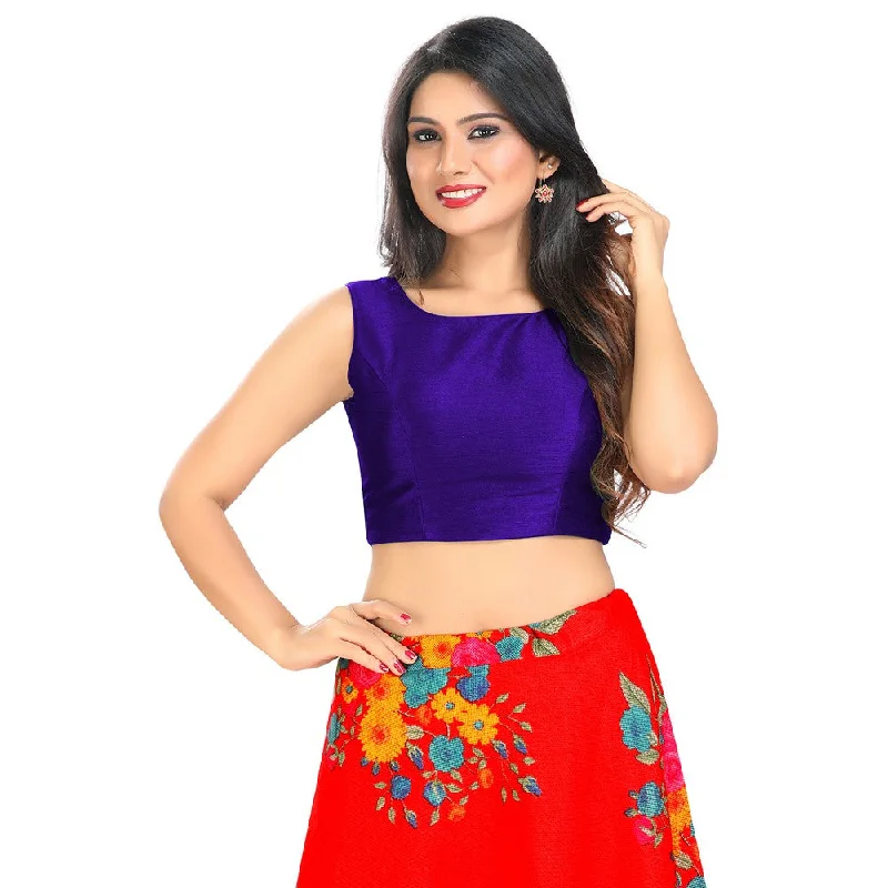 Great Deals Modestly Stunning Purple Designer Indian High-Neck Sleeveless Saree Blouse Choli (VFJ-45-Purple) Great Deals Modestly Stunning Purple Designer Indian High-Neck Sleeveless Saree Blouse Choli (VFJ-45-Purple)
