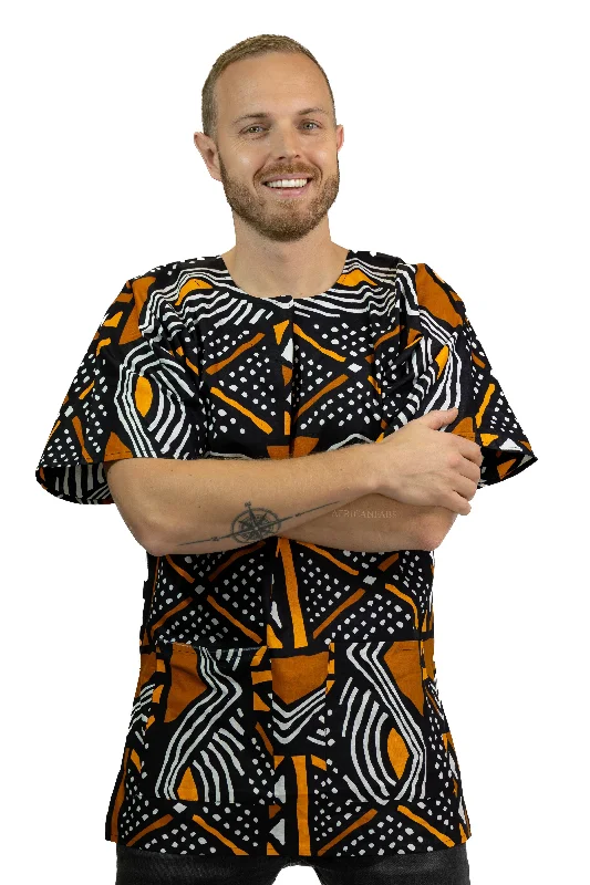 Huge Discounts Black Bogolan Dashiki Shirt / Dashiki Dress - African print top