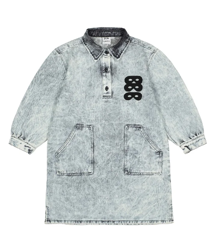 Grand Opening Sale Acid Washed Denim Dress