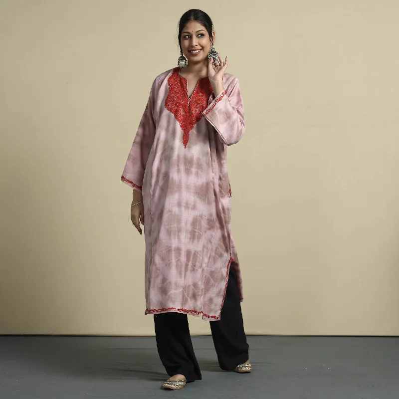 Today’s Special Multicolor - Shibori Tie-Dye Aari Embroidery Kashmiri Wool Pheran