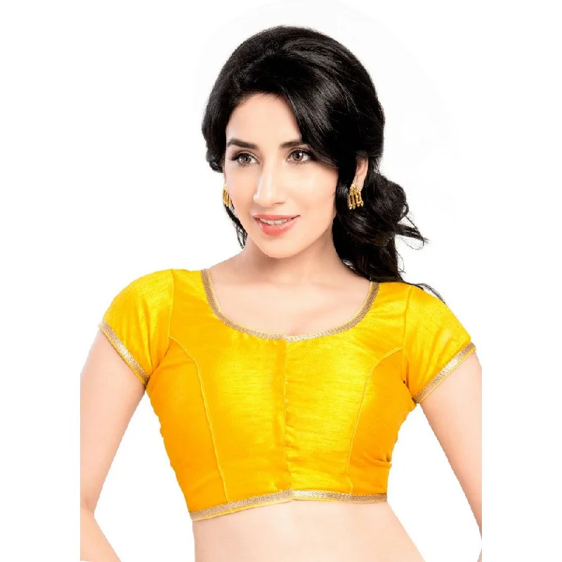 Seasonal Sale Designer Indian Traditional Yellow Round Neck Saree Blouse Choli (CO-193Sl-Yellow) Seasonal Sale Designer Indian Traditional Yellow Round Neck Saree Blouse Choli (CO-193Sl-Yellow)
