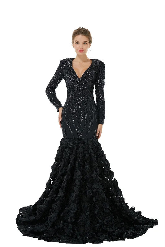 Price Fest Mermaid Long Sequined Bling Full Sleeves Floral Skirt Corset Prom Dresses outfit Price Fest Mermaid Long Sequined Bling Full Sleeves Floral Skirt Corset Prom Dresses outfit