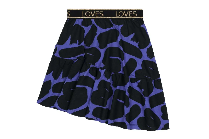 Price Smash True Blue Brushstrokes Asymmetric Skirt