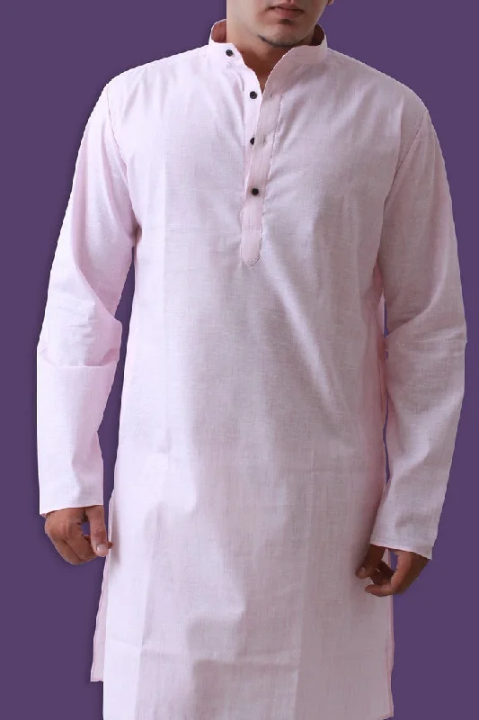 Don't Miss Comfortable Light Weight Solid Pink Cotton Kurta Pajama Set - BL4104SNT