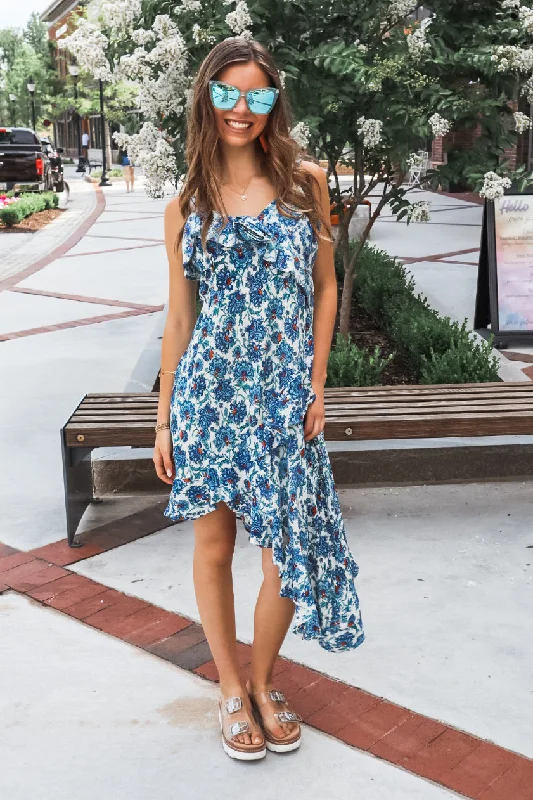 Inventory Reduction Ruffle Rosette Dress - Flower Garden