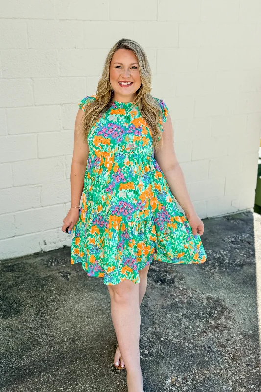 Referral Discount The Colors of Summer Floral Tiered Dress