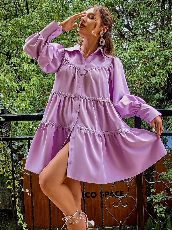 Unbeatable Prices Women's Summer/Autumn Puff Sleeved Casual Mini Dress