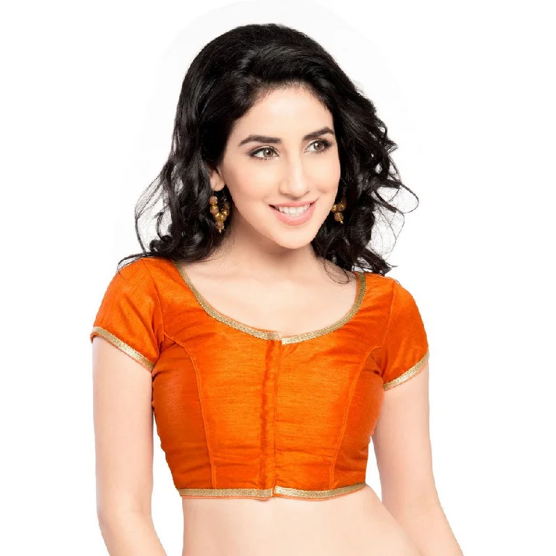 Limited Edition Designer Indian Traditional Orange Round Neck Saree Blouse Choli (CO-193Sl-Orange) Limited Edition Designer Indian Traditional Orange Round Neck Saree Blouse Choli (CO-193Sl-Orange)