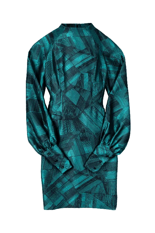 Extra Savings Green Graphic Knee Length Dress