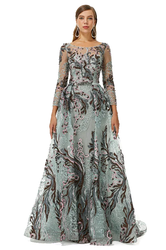Overstock Round A-line Floor-length Long Sleeve Beading Appliques Lace Corset Prom Dresses outfit Overstock Round A-line Floor-length Long Sleeve Beading Appliques Lace Corset Prom Dresses outfit