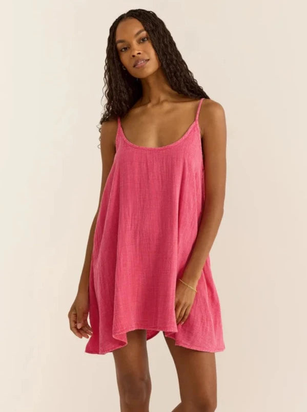 Bonus Savings Shana Gauze Mini Dress - Very Berry