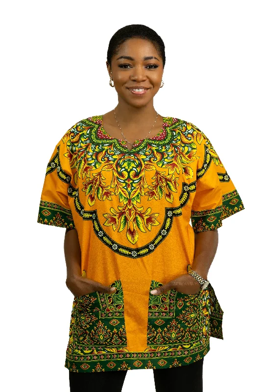 Mega Deal Orange Dashiki Shirt / Dashiki Dress - African print top - Unisex