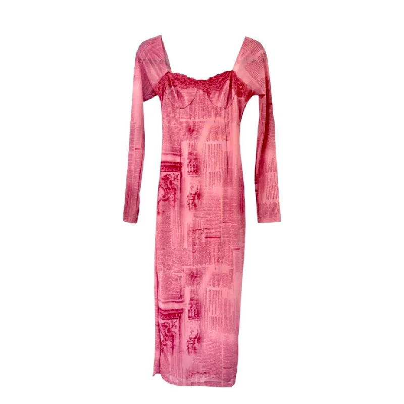Deal of the Week Newsprint midi bodycon dress