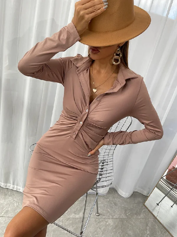 Final Markdown Women's Summer Long Sleeved Sheath Dress