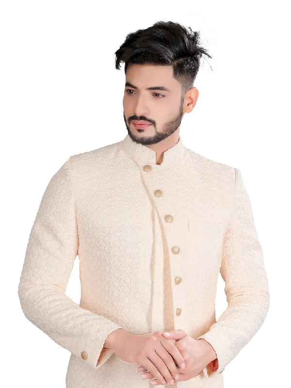 Fantastic Deals Baby Peach Color Indian Wedding Indo-Western Sherwani for Men -RK1203 Fantastic Deals Baby Peach Color Indian Wedding Indo-Western Sherwani for Men -RK1203