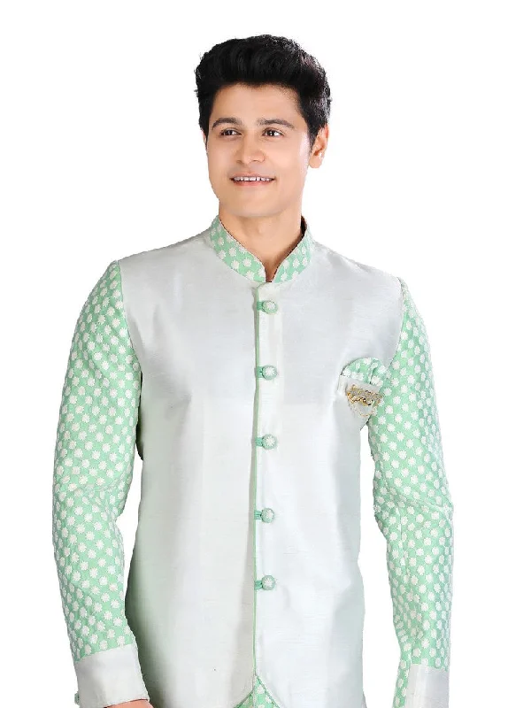 One-DAY Sale Stylish White And Pista Color Indian Wedding Indo-Western Sherwani for Men -RK1199 One-DAY Sale Stylish White And Pista Color Indian Wedding Indo-Western Sherwani for Men -RK1199