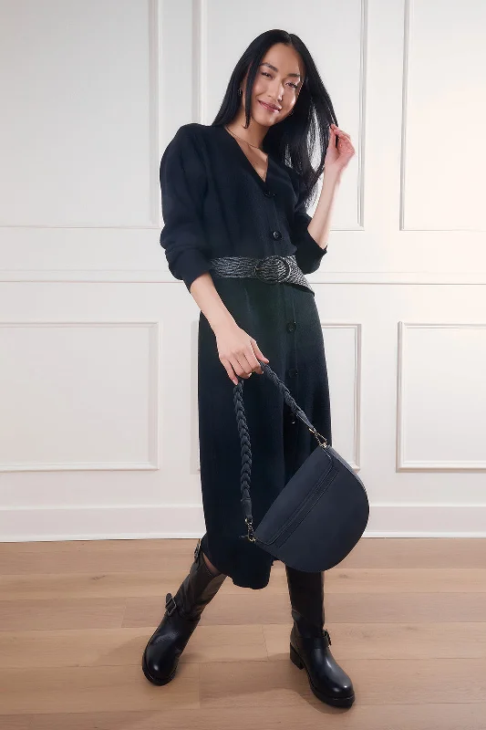 Deal of the Day Nyla Black Sweater Midi Dress