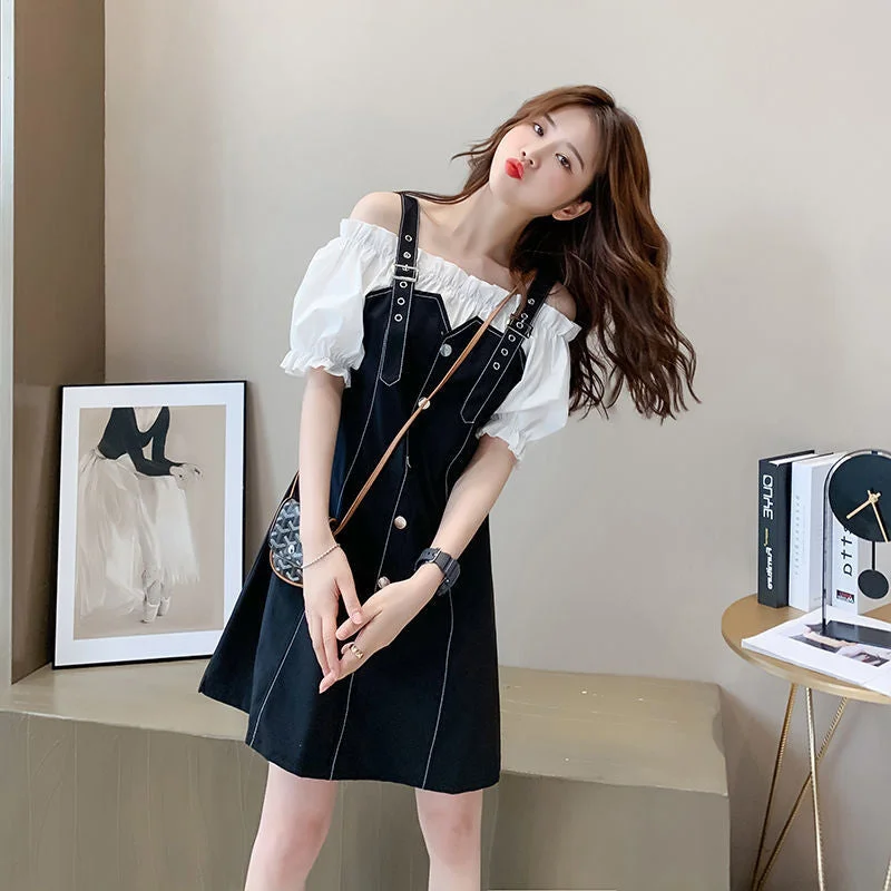 Price Rollback Summer Strap Puff Sleeve Dress