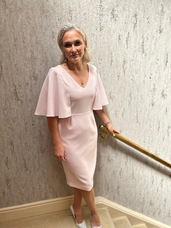 Bonus Savings Pale pink Dress cape sleeve