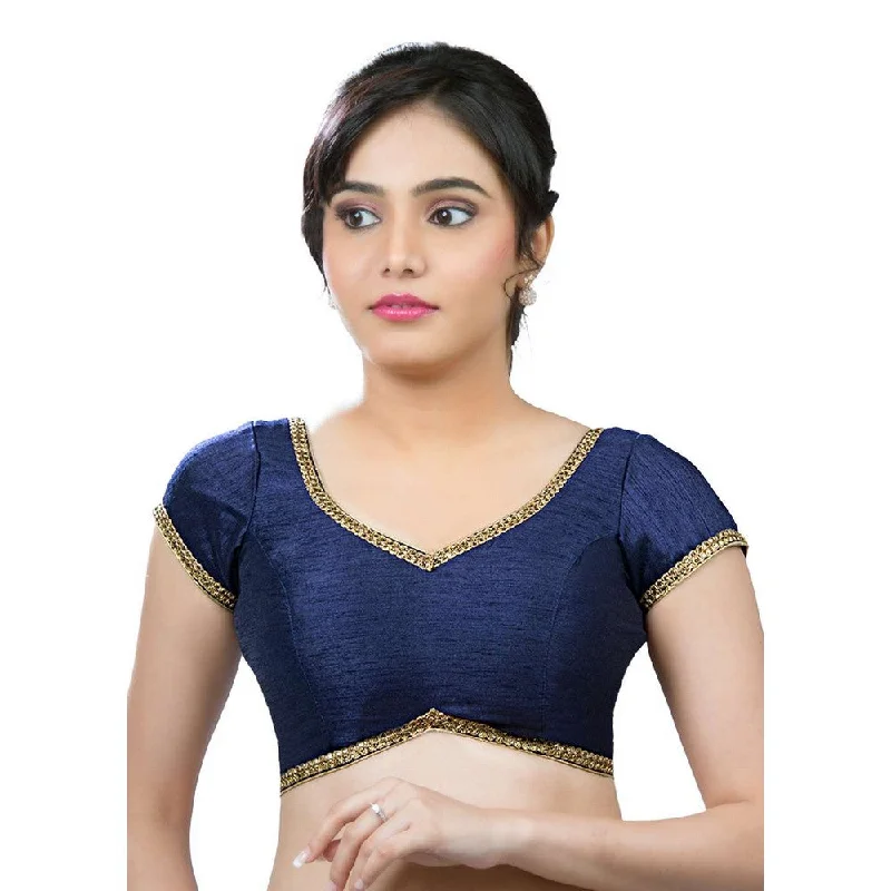 Special Savings Designer Indian Traditional Navy-Blue Sweetheart-Neck Saree Blouse Choli (CO-203-Navy-Blue) Special Savings Designer Indian Traditional Navy-Blue Sweetheart-Neck Saree Blouse Choli (CO-203-Navy-Blue)