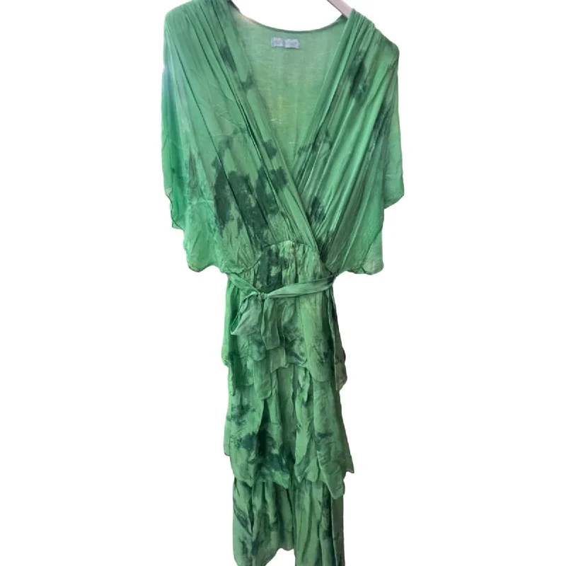 Value Deals Silk tie dyed tiered dress
