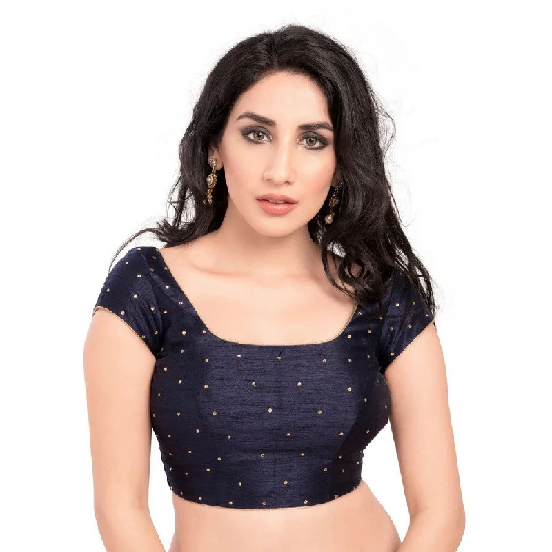 Sale Event Lovely Stone Work Designer Indian Traditional Navy-Blue Round Neck Saree Blouse Choli (CO-202SL-Navy-Blue) Sale Event Lovely Stone Work Designer Indian Traditional Navy-Blue Round Neck Saree Blouse Choli (CO-202SL-Navy-Blue)