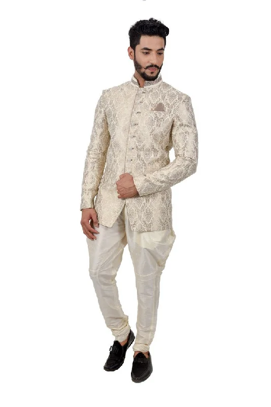 Don't Wait Royal Ivory Cream Jodhpuri Indian Traditional Suit Set For Men - RK3072SNT