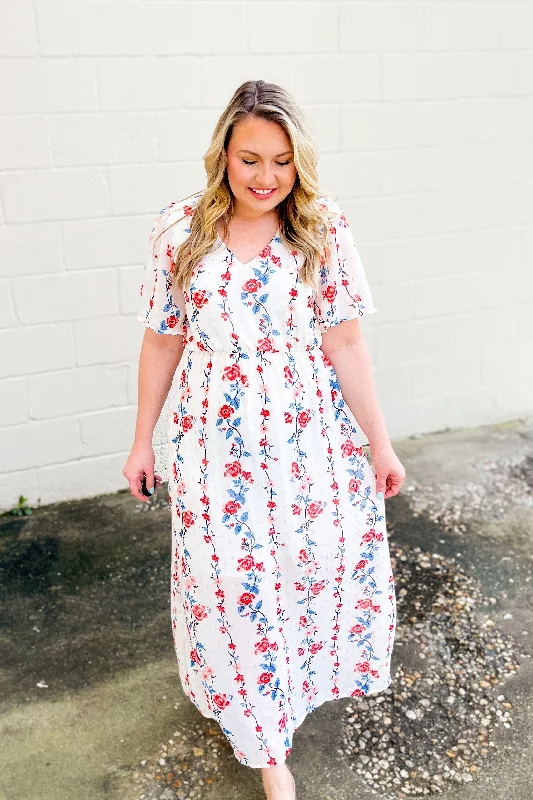 Limited Quantity Lasting Impressions Floral Maxi Dress, Ivory