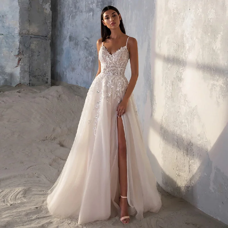 Can't Miss Women's V-Neck Backless Wedding Dress