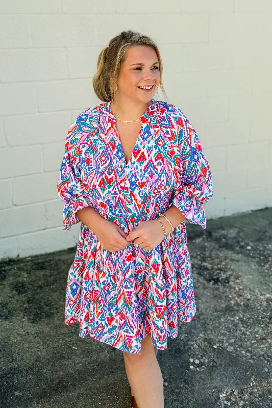 Deep Discounts Make It Up Pattern Dress